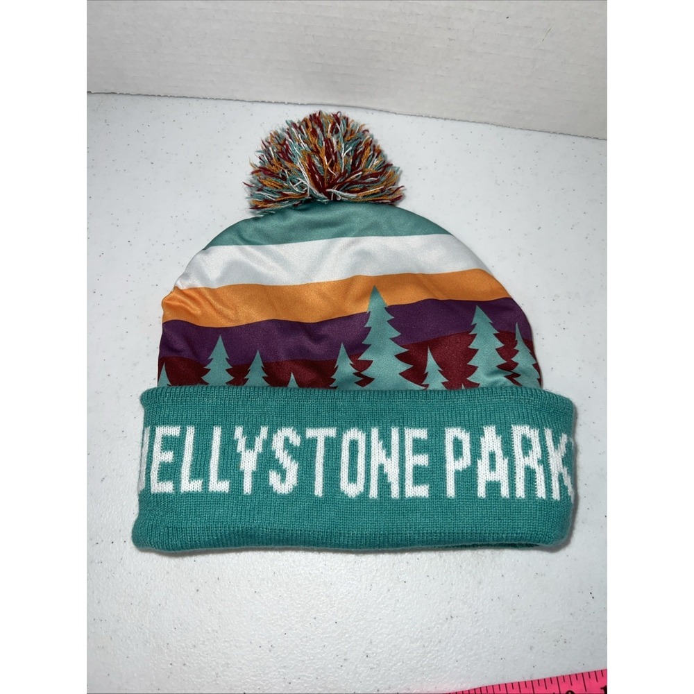 Unisex Jellystone National Park Sunset Beanie Maroon, Peach, Green, Orange Hat